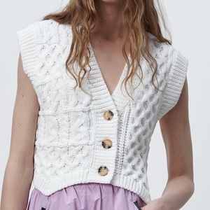 Cable knit vest